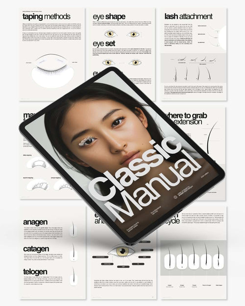Classic lash manual, lash training manual template, lash ebook Canva template, become a lash trainer