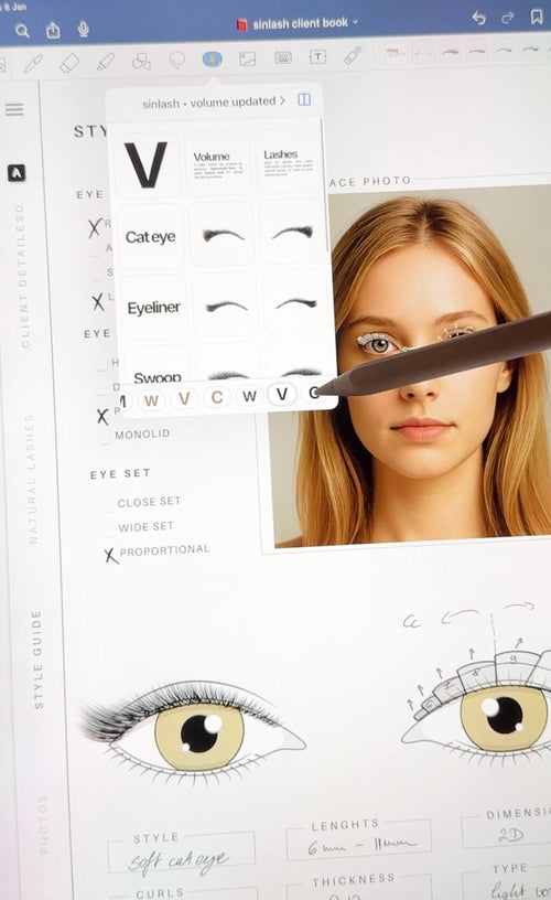 eyelash extension client record and consultation book for goodnotes
