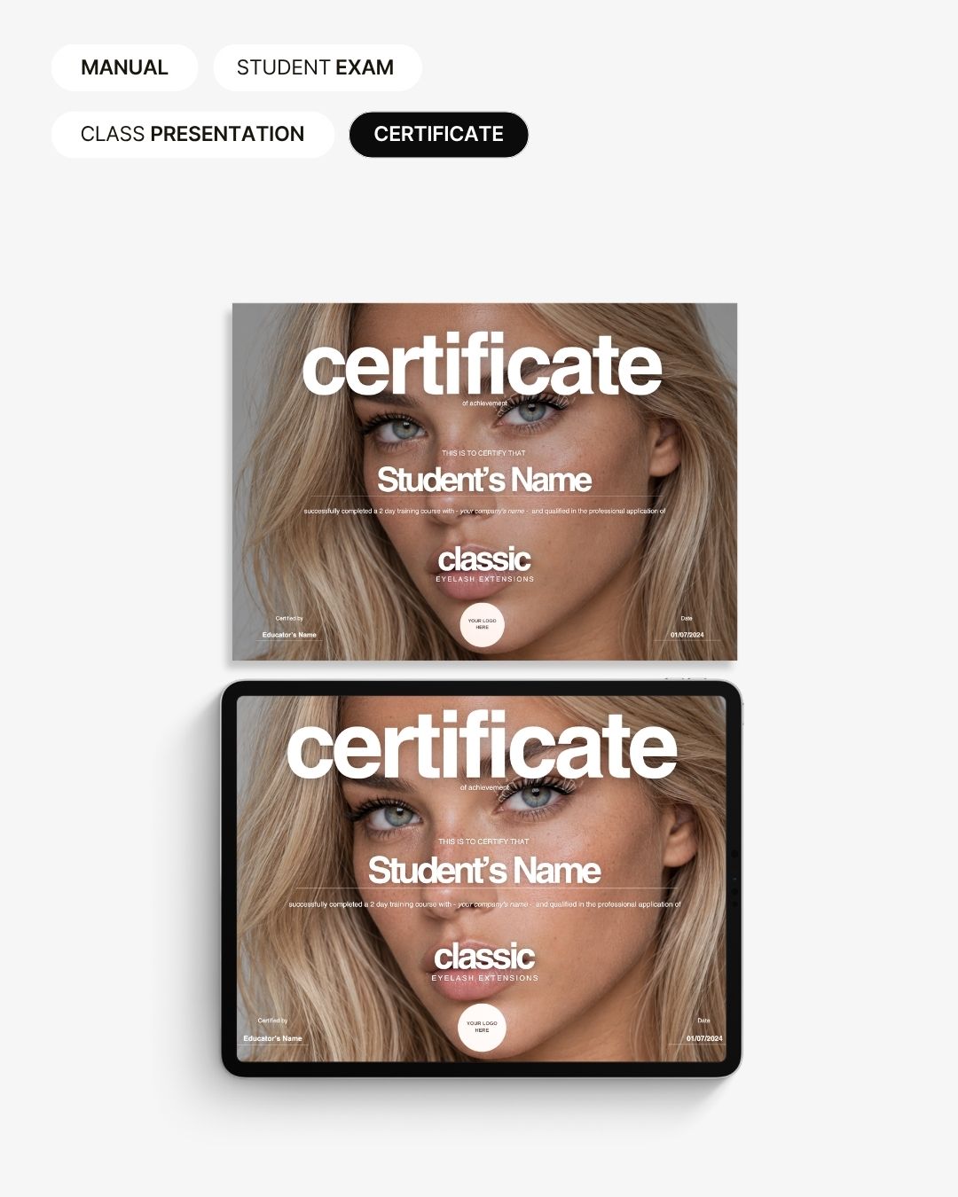 Classic Lash Training Manual Canva Template