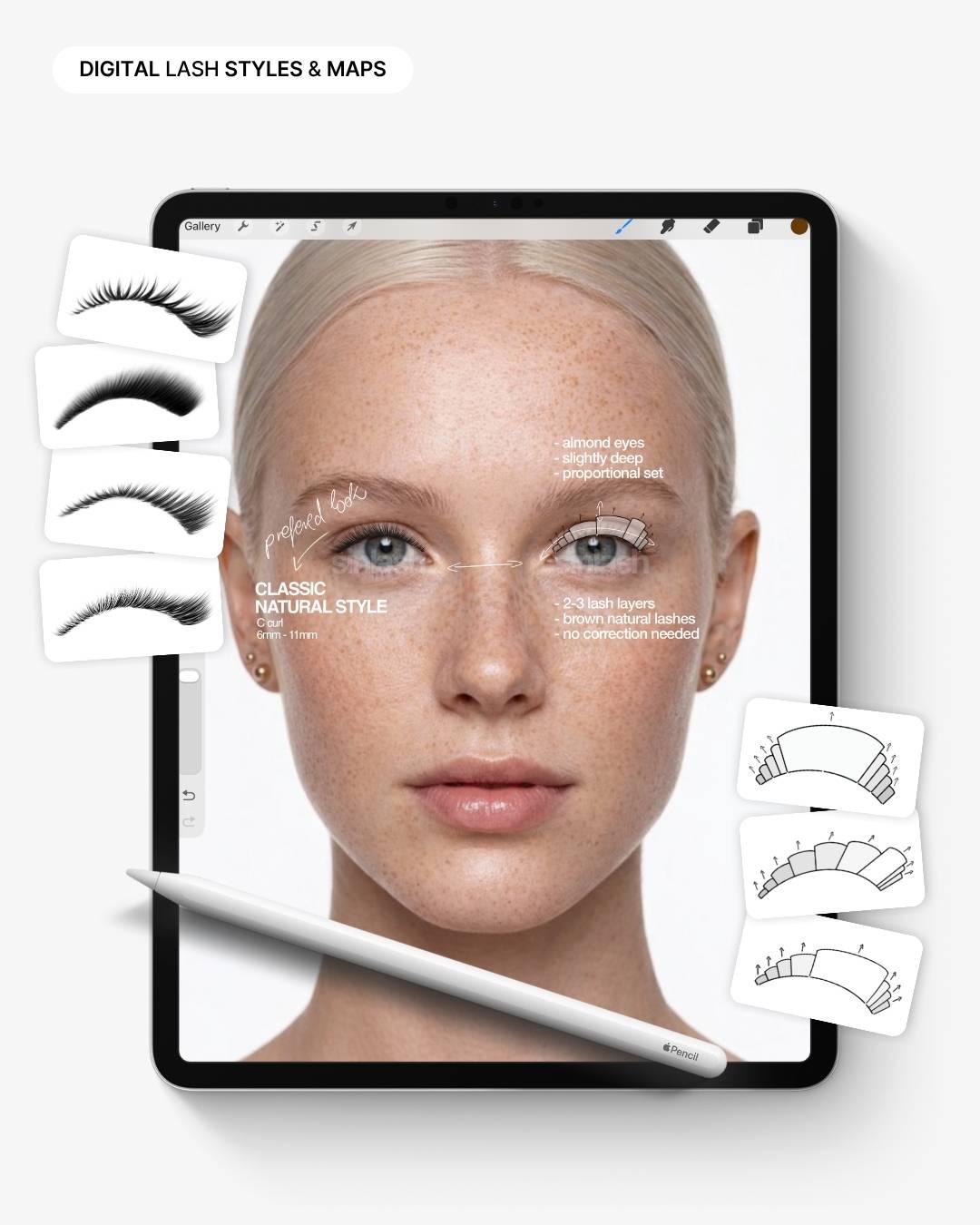 Digital Lash Styles & Mappings for Procreate