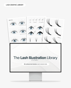 lash illustration library for canva