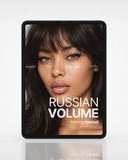 Russian Volume lash training manual cover displayed on a tablet
