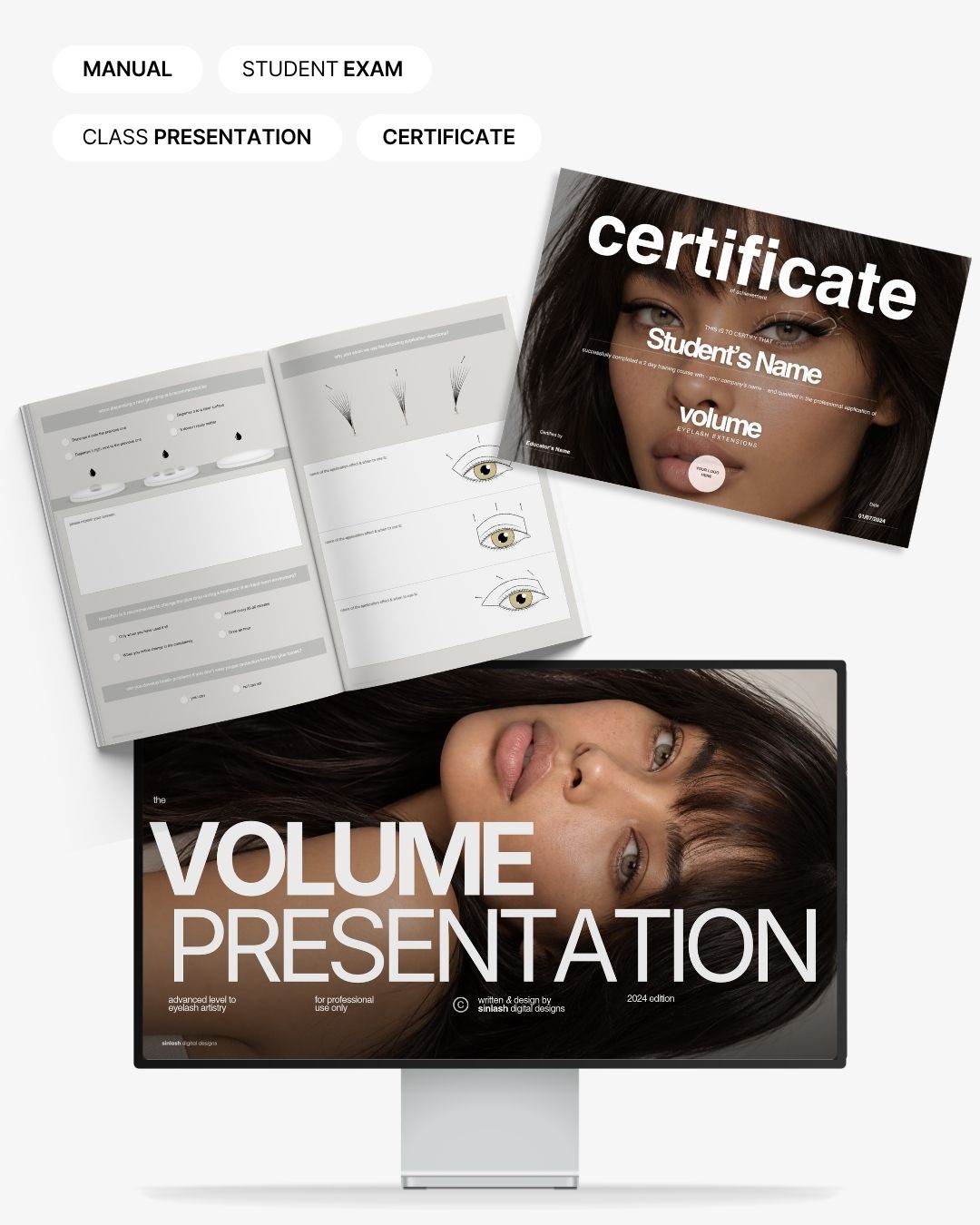 Russian Volume manual pages, student certificate and class presentation slides